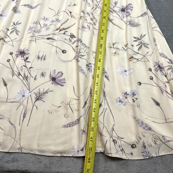 H&M Maxi Dress Women's XS White Floral Flounce Coquette Fairycore Whimsical - Picture 7 of 8